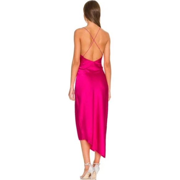 SER.O.YA Emma Silk Dress in Fuchsia Purple - Picture 4 of 6